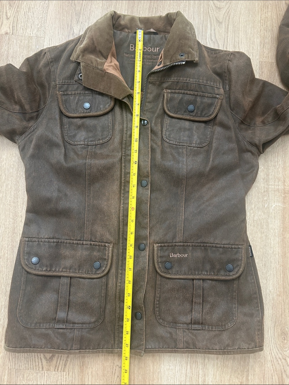 Women’s Barbour Brown Field Jacket with Stand Collar Size US 10 EUC - Picture 9 of 9